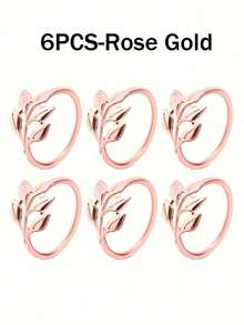 创意叶子造型餐巾环，乡村风装饰，婚礼及节日餐桌装饰 - 彩色 - 查看 11