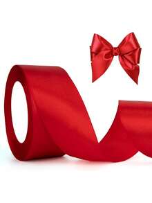 1 cuộn ruy băng satin dùng để làm nơ thủ công, trang trí đám cưới, gói quà, đồ thủ công DIY, cắm hoa, đồ dùng tiệc tùng, nhiều màu sắc và độ rộng khác nhau. - Đỏ - Xem 2