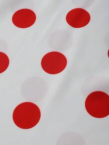 Franclia 【复古现代】红白波点常规腰A字长裙，小众复古伞裙，优雅垂坠，凸显女性柔美气质，时尚必备单品，适合夏季穿着，泡泡裙，草莓波点女裙 - 彩色 - 查看 4