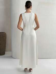 Yasmyna Women's Floral Print Poncho Design Elegant Arabic Dress - White - View 8