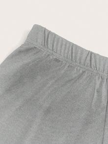 Slaydiva 休闲樱桃印花吊带背心和短裤两件套修身套装，适合夏季穿着 - 淺灰色 - 查看 3