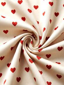 Rafferiza Áo kiểu nữ tay dài thanh lịch in hình trái tim, cổ buộc nơ, có khóa cài. - Nhiều màu - Xem 3