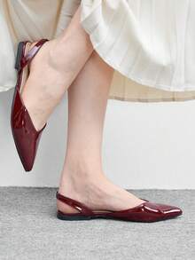 CUCCOO BIZCHIC 女士尖头休闲舒适套脚乐福鞋 - 酒紅色 - 查看 4