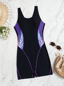 Swim Nautrix Swim SPRTY Summer New Ladies' Backless Printed Patchwork Shorts, Summer Beach Vacation - Black - View 6