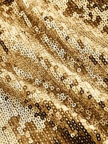 ROMWE J-Fashion 复古低腰超短性感闪亮银色女式短裤 - 金色 - 查看 4