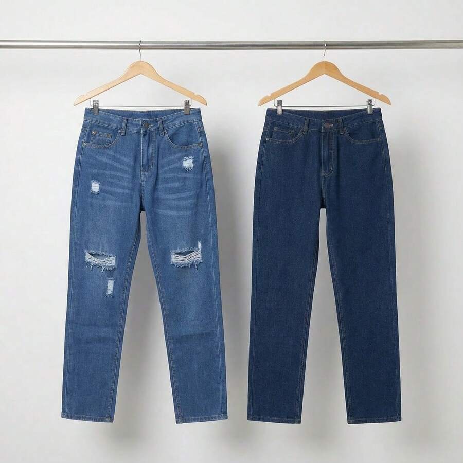 Set de 2 Pantalones de Mezclilla para Uso Diario – Corte Moderno y Cómodo - Mezclilla - Ver 1