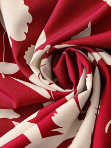 Franclia Women's Ditsy Floral Ruched Camisole And Mini Skirt 2-Piece Sexy Crop Top Set, Spring/Summer - Red - View 3