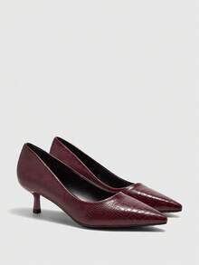 CUCCOO BIZCHIC Giày cao gót mũi nhọn thanh lịch dành cho nữ, thích hợp cho việc đi lại hàng ngày và thời trang. - Màu Đỏ Sâu - Xem 7