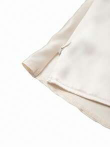 GlowEve CURVE 大码优雅纯色褶皱腰身衬衫 - 杏色 - 查看 3