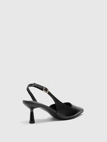 CUCCOO BIZCHIC Zapatos de tacón de punta elegantes para mujeres para ir al trabajo - Negro - Ver 9