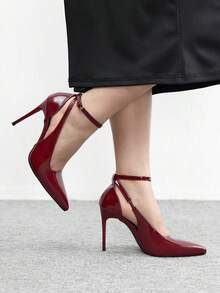 CUCCOO BIZCHIC Salto Alto Fashionável com Fivela e Bico Fino, Versátil para Uso Diário