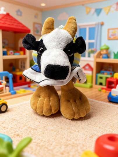 POKOJA LAND 9.8inch-Brain Rot Toys Tung Tung Sahur Cow Spoof Plush Toys, Durable Polyester Material, High-Quality Stitching, Very Suitable For Holiday Or Daily Comfort, Suitable For Family Use, Halloween, Christmas Holiday Gifts