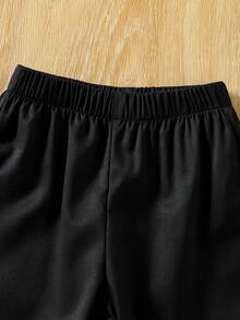 SHEIN Bata de manga larga con cuello Mao y pantalones largos casuales a juego, estilo chino para bebé niño, de tela suave con diseño impreso minimalista, de moda para primavera/verano - Multicolor - Ver 8