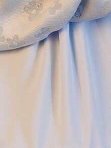 Glamorique Kids 女婴纯色提花大蝴蝶结装饰无袖连衣裙，适合春季、夏季、秋季派对、日常穿着和节日穿着。 - 藍色 - 查看 8