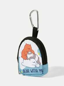 We Bare Bears X SHEIN 熊纹拉链零钱包，多功能收纳包，零钱整理钱包，男女皆宜 - 卡通 - 查看 3