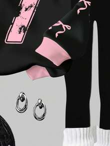 Bộ 2 món đồ thời trang dạo phố thể thao, phong cách Punk, #07 Jersey Graphic Butterfly Graphic Butterfly, thoải mái cho mùa thu/đông - Nhiều màu - Xem 6