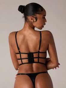 SHEIN BAE Floral Embroidered Mesh Bra Lingerie UnderwearOuter