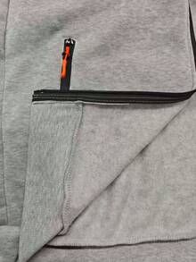 EGENSIO Áo khoác có mũ kéo khóa, dáng rộng, lót giữ nhiệt, dành cho nam, thích hợp mặc đi làm và đi làm hàng ngày, mẫu mới mùa đông. - Màu Xám nhạt - Xem 4