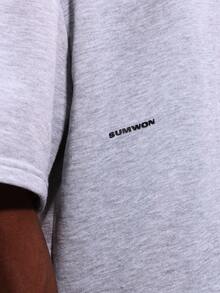 PLAYBOY X SUMWON Logo Bunny Print Short Sleeve Boxy Fit Crew Neck T-Shirt For Casual Everyday Wear Summer Spring Lightweight Comfort - Grey - View 6