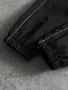 PAVTROS 男士休闲百搭字母印花夹克，秋季款 - 黑色 - 查看 4