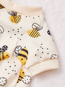 PETSIN 1 Piece Cute Bee Print Beige , Skin Friendly And Breathable Pet Clothing - Beige - View 9