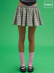 COUREZ Tailored Low Rise Check Mini Skirt Y2K Vintage - Multicolor - View 1