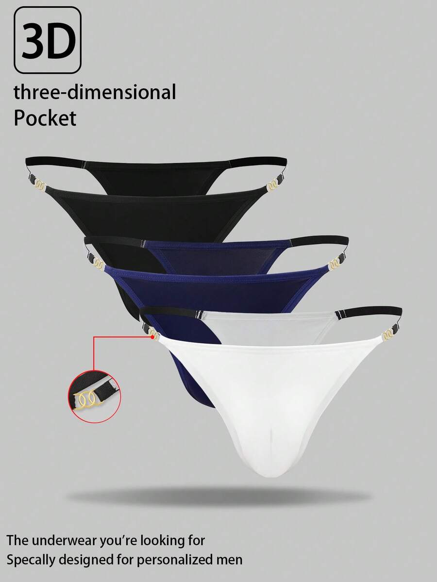 3pcs/Pack Men's Sexy Underwear Assorted Colors - Multicolor - View 1