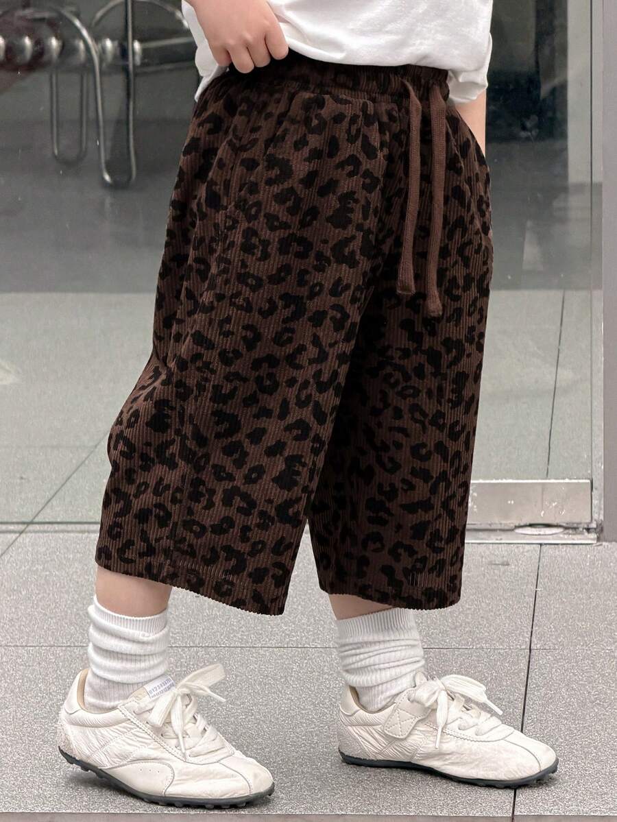 DAZY Young Boys' Leopard Print Pocket Pants - Brown - View 1