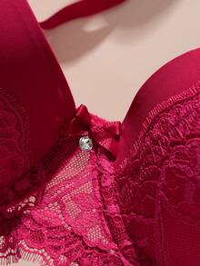 1 st. spets patchwork sexig push-up romantisk bystlös bh för kvinnor med liten byst