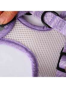 Neues hochwertiges gemustertes Hundegeschirr-Set mit verstellbarer Hundeleine für Spaziergänge Outdoor - Mauve - Übersicht 3