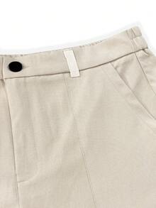 HUEFORM Men's Loose Fit Apricot Cargo Pants Amekaji Style Zipper Detail Woven Fabric Long Casual Trousers - Apricot - View 6