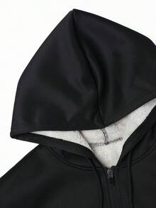 Manfinity Sport Corelite Men's Outdoor Thermal Lined Jacket, Hooded Zip-Up Long Sleeve, For Running & Workout