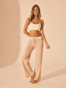 Aralina Leisurewear Lightweight Loose Fit Drawsting Active Workout Pant - Pink - View 1