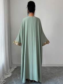 Elenzga Women's Casual Green Lace Patchwork Sleeveless Dress With Loose Outer Robe, 2-Piece Set, Early Spring - Mint Green - View 4