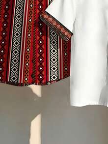 SHEIN Casual Embroidered, Tassel, Cute Shirt Set For Boys, Suitable For Spring/Summer, Everyday Casual, Home, Vacation - Multicolor - View 6