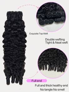 1pc Burmese Curly Bundles Human Hair Pixie Curls Human Hair Spiral End Natural Colour Burmese Curly Human Hair Bundles Weave Bundle Unprocessed Human Hair Extensions 14-26 Inch Top Quality For Women