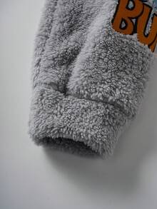 LOONEY TUNES X SHEIN 1 pieza Sudadera cómoda con bordado de conejo de dibujos animados linda para niño preadolescente - Gris - Ver 7