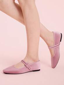 CUCCOO DOLLMOD 女士红色可爱平底鞋，简约时尚休闲日常穿着 - 淺粉色 - 查看 3