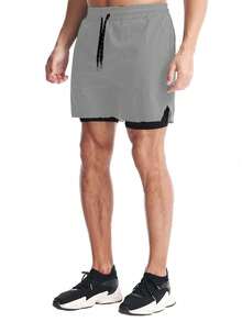 Gym Rark Men's Drawstring Waist Pocket Casual Fitness Sports Shorts, Gym - Grey - View 4
