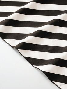 GlowEve 女士条纹圆领休闲百搭通勤短袖衬衫 - 黑與白 - 查看 4