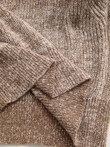 Dewbera Women's Turndown Collar Zip-Up Casual Sports Sweater