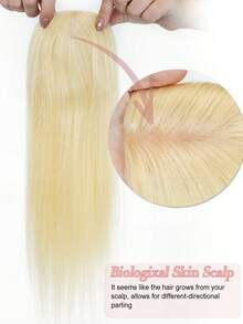 9AM Hair 4.5x3 Human Hair Mono Lace Topper For Women,Blonde Color Hair Pieces For Thinning Hair Hair Loss,Adds Volume & Covers Gray Winter Christmas Halloween Costumes Autumn Outfits Women Fall Outfits Women Chic Elegant Glow Edgy Clean Classic Lit Snack Baddie 90s Vintage Retro Grunge Cottagecore Kawaii Cyberpunk Streetwear Preppy Futuristic Minimalist Street Style Bridal Photoshoot Date Night Casual Cozy Night Out Butterfly Clips - S613 - View 6