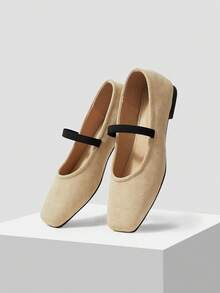 Mnmlis Giày bệt đơn giản, tiện dụng, dễ đi lại dành cho nữ - Màu Khaki - Xem 7