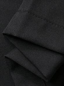 FRIFUL Pantalones rectos con volantes de unicolor para mujer, mono casual y versátil para otoño/invierno - Negro - Ver 8