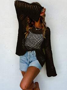 Femmeiva Women Knit Tops - Hitam - View 3