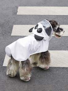 PETSIN Capa con capucha con estampado de gato, perro y panda con borde transparente y cierre de gancho y bucle para mascotas - Multicolor - Ver 9