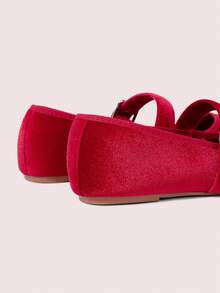 CUCCOO DOLLMOD Women Casual Versatile Commute Simple Buckle Flats - Red - View 9