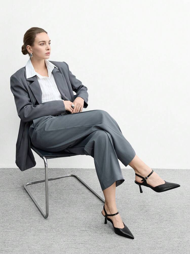 CUCCOO BIZCHIC Women's Pointed Toe Buckle Design Fashionable Elegant High Heels Valentine's Day