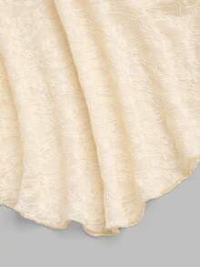 Sweetra 大码女式前系结荷叶边蕾丝吊带背心 - 杏色 - 查看 4