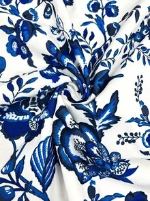 Elenzga Chân váy chữ A nữ thanh lịch, thời trang, thoải mái, quyến rũ, cổ điển, đơn giản, cao cấp, lãng mạn, phối màu tương phản, kiểu patchwork (Họa tiết ngẫu nhiên) - Xanh đậm - Xem 4